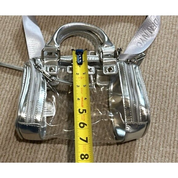 Madden NYC Clear & gray Stadium barrel bag Crossbody removable strap + handles - Picture 7 of 16